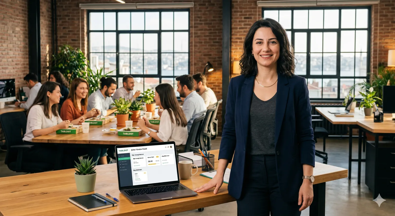 Ofis yöneticisi modern çalışma alanında